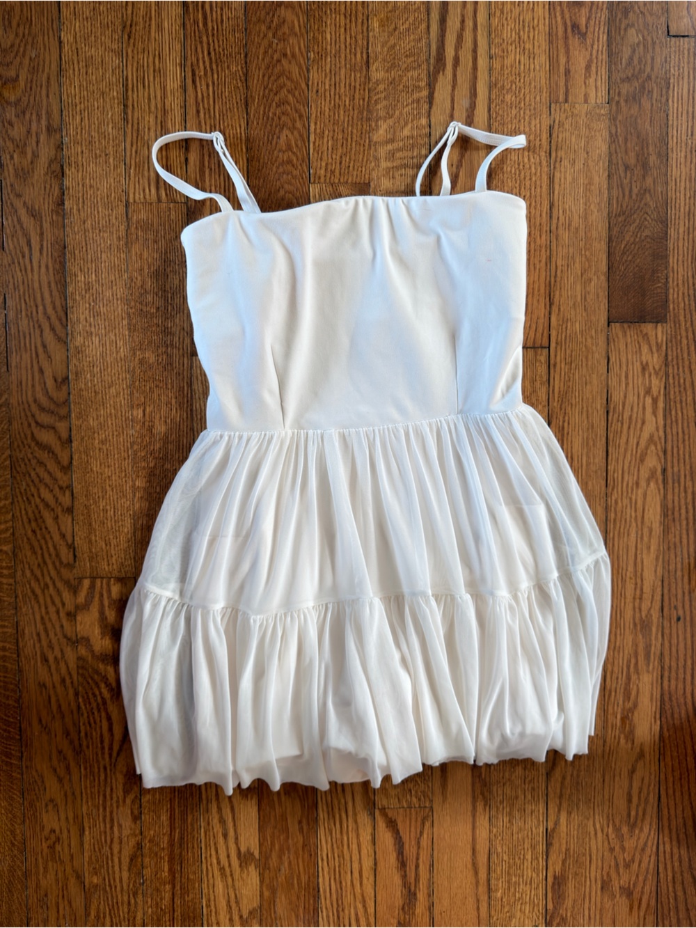White Tiered Camisole Top with Adjustable Straps